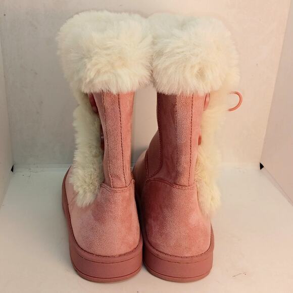 SO Brand Women's Pink w/Buttons on Side Faux Fur Lined Winter Boots - Size 5 - Picture 6 of 7